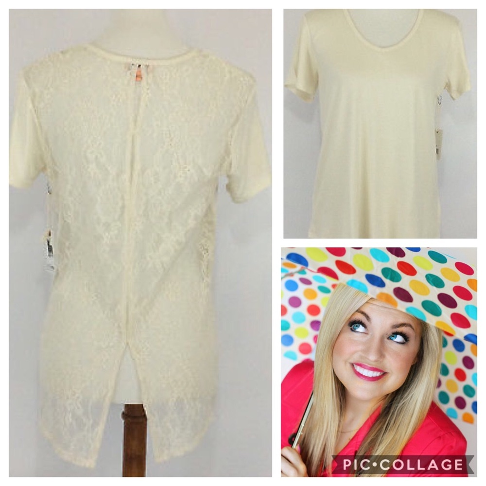 PJ Salvage Lace Back Tee V-Neck